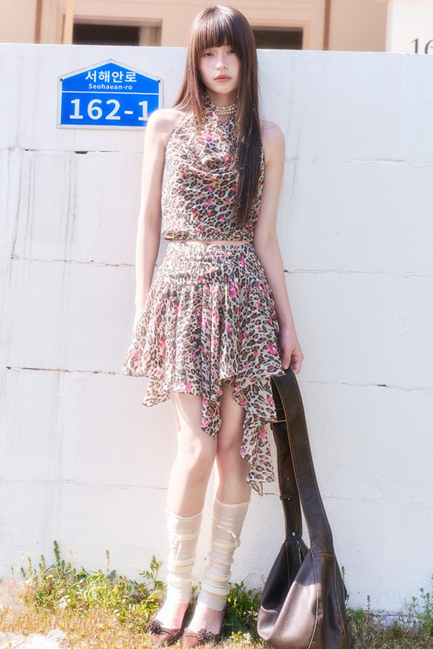 Leopard Chiffon Cami Set-Up