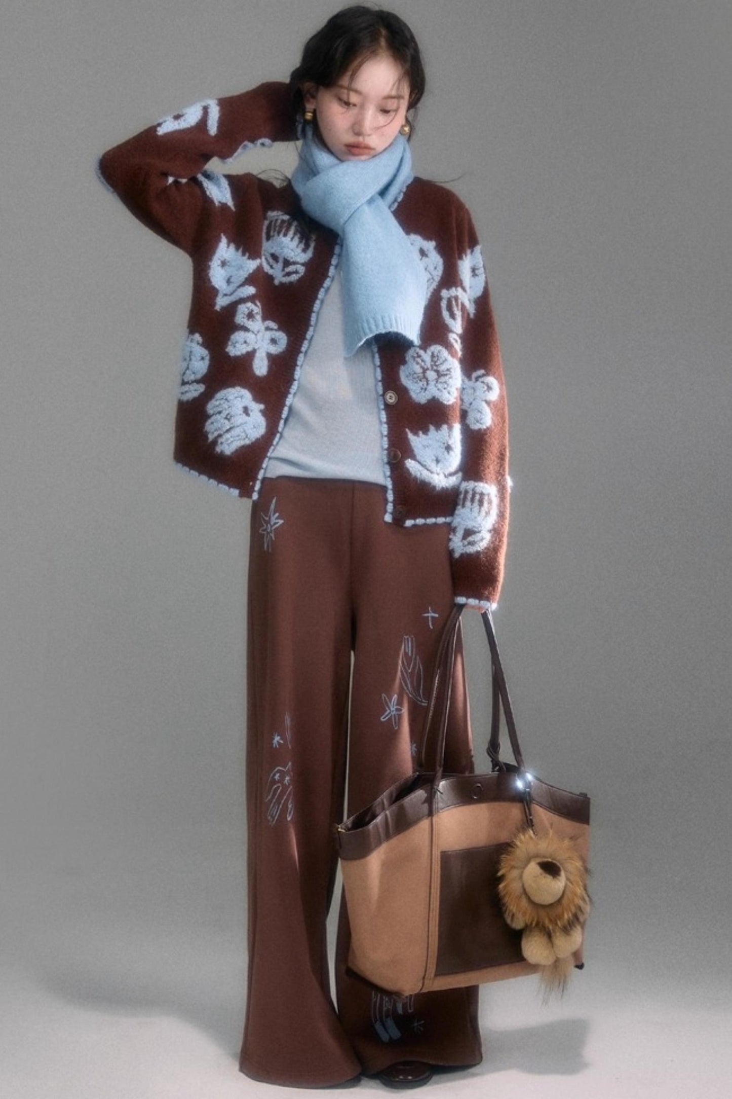 Velvet Jacquard Cardigan Set-Up