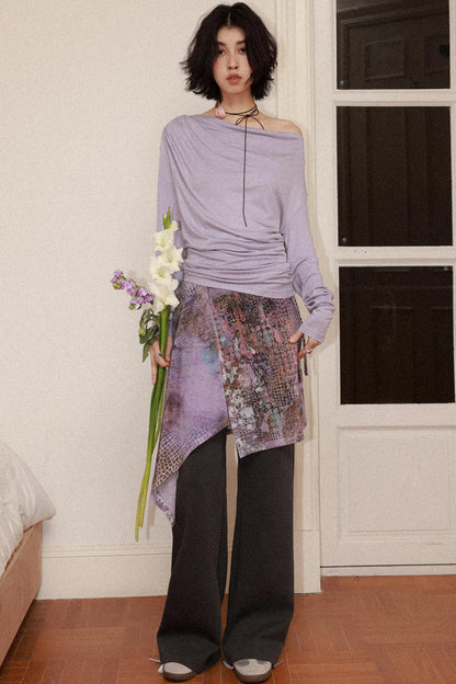 Modal Wool Off-Shoulder Knit Top