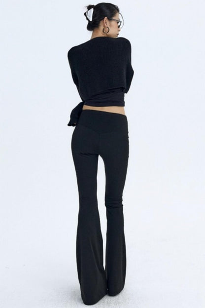 Black Fleece Flared Pants