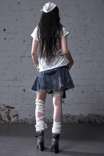 Plaid Layered Punk Street T-Shirt