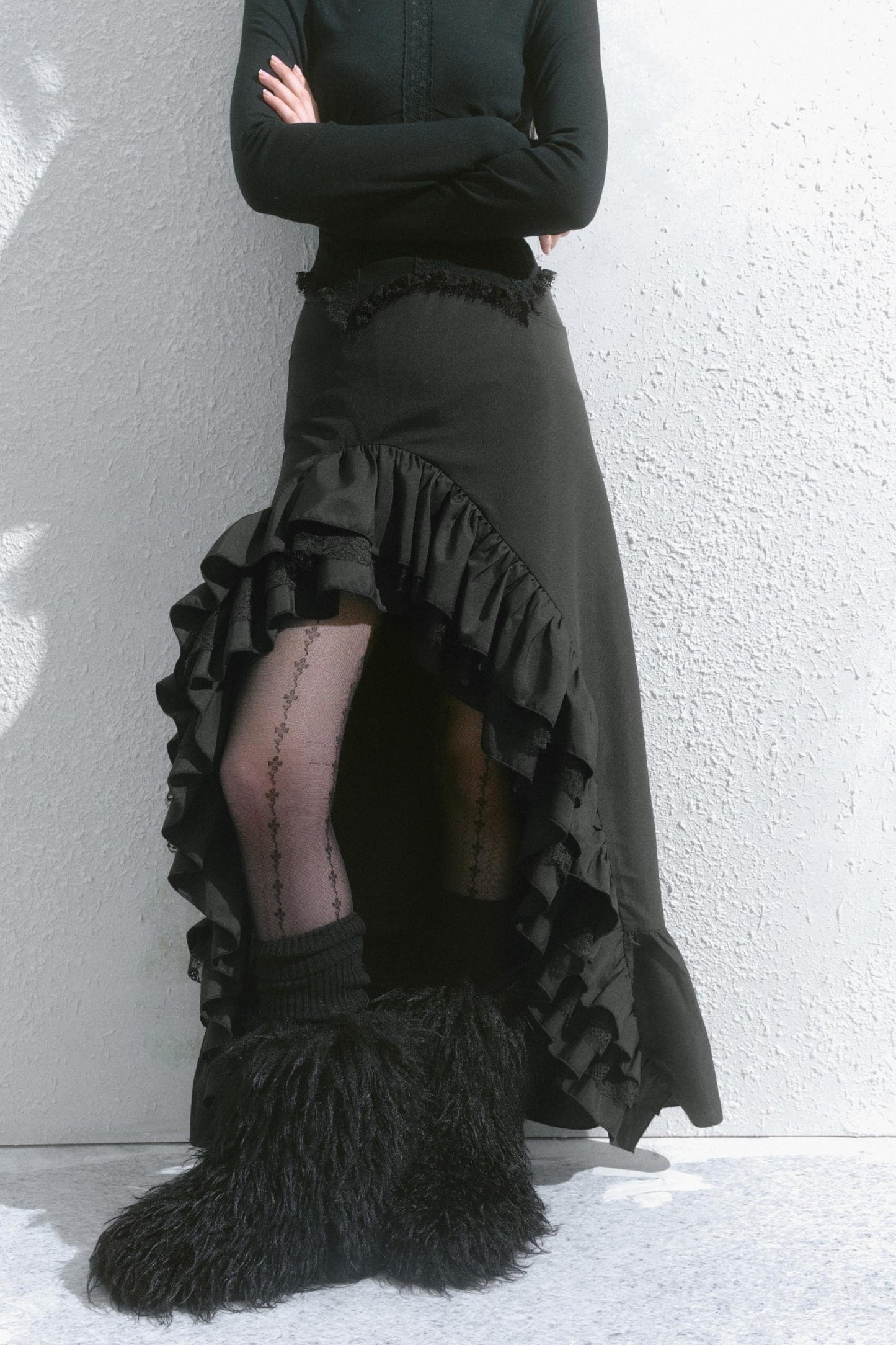 High-Waisted Slimming Long Skirt