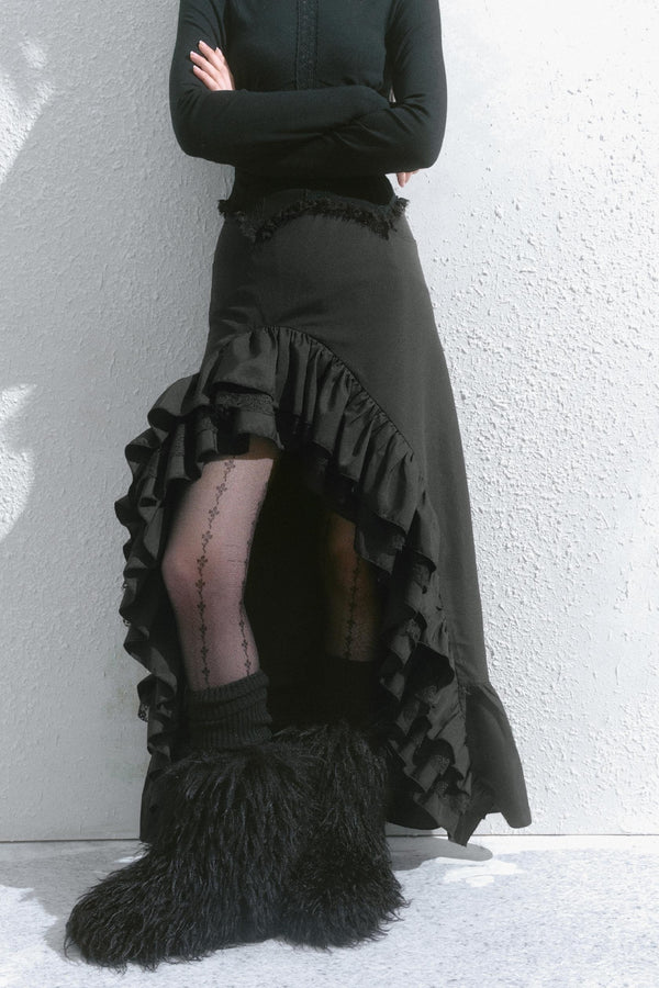 High-Waisted Slimming Long Skirt