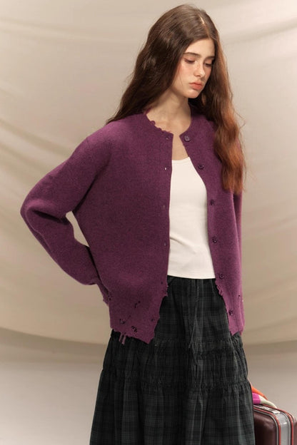 Merino Wool Nail Beads Cardigan