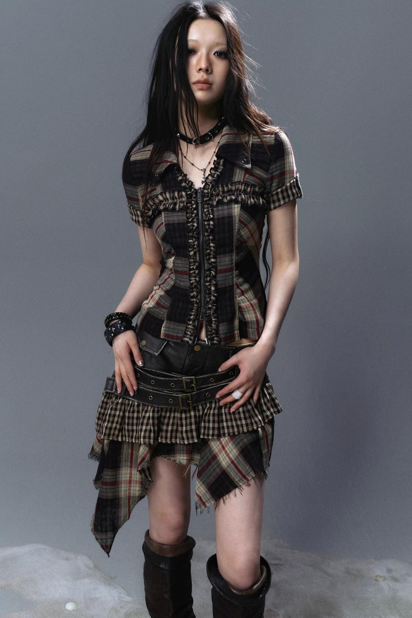 Vintage Lace Pleated Blouse