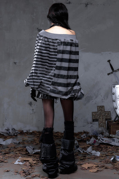 Shibuya Striped Batwing Top