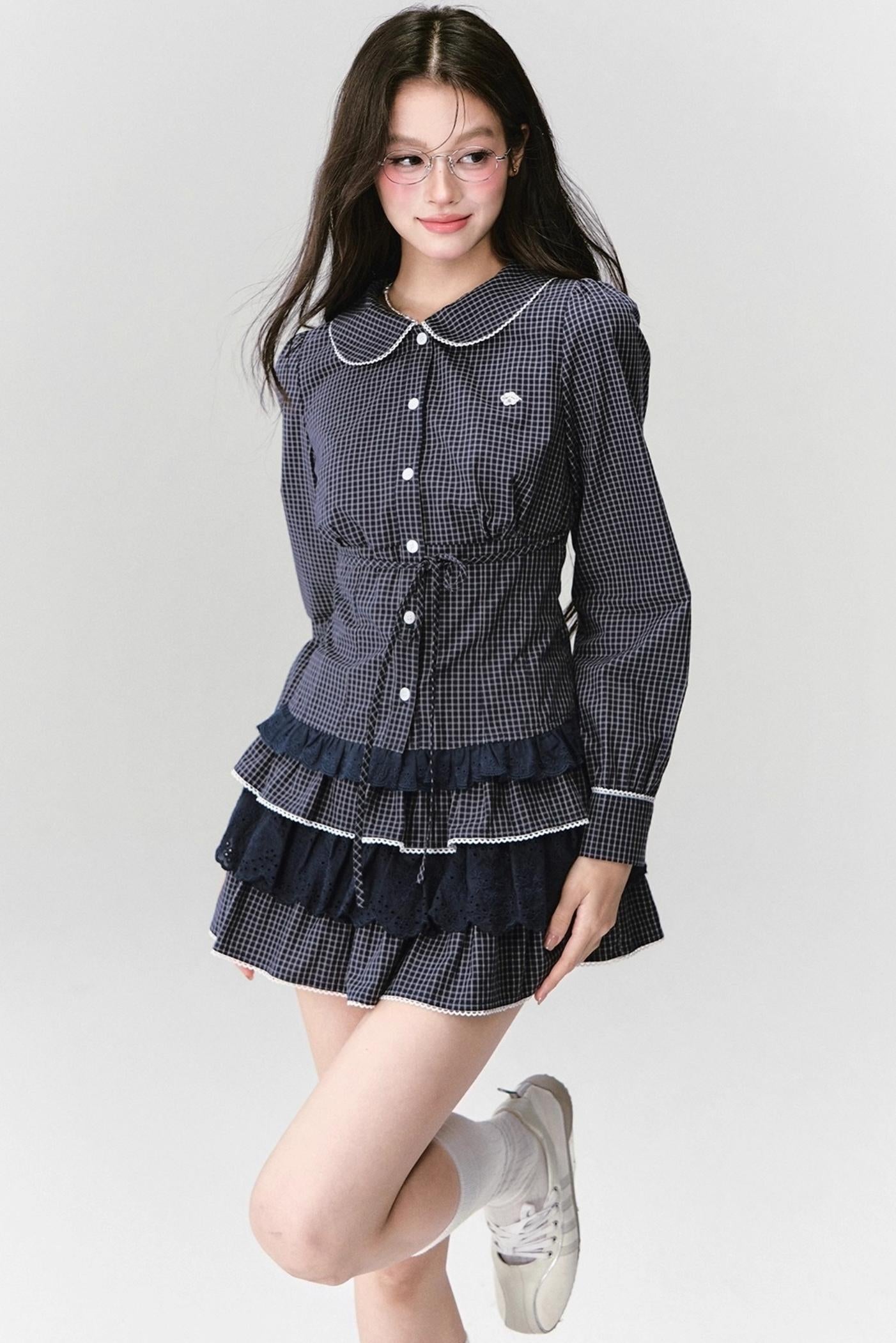 Fragile Preppy  Shirt & Skirt Set-Up