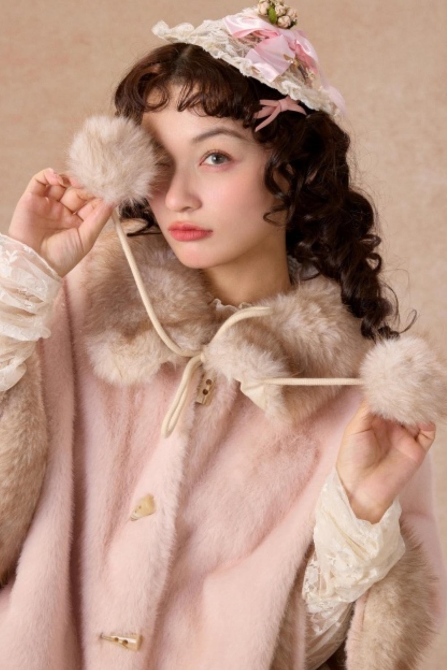 Lacemade Retro Fur Cape Coat