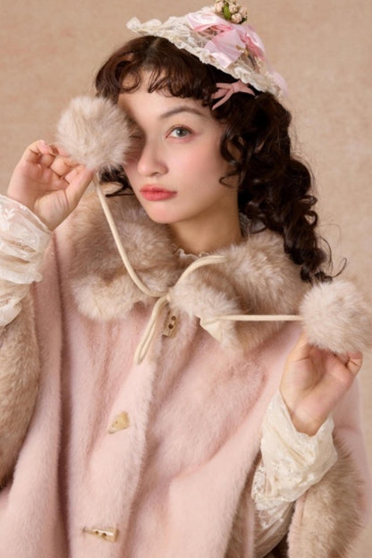Lacemade Retro Fur Cape Coat