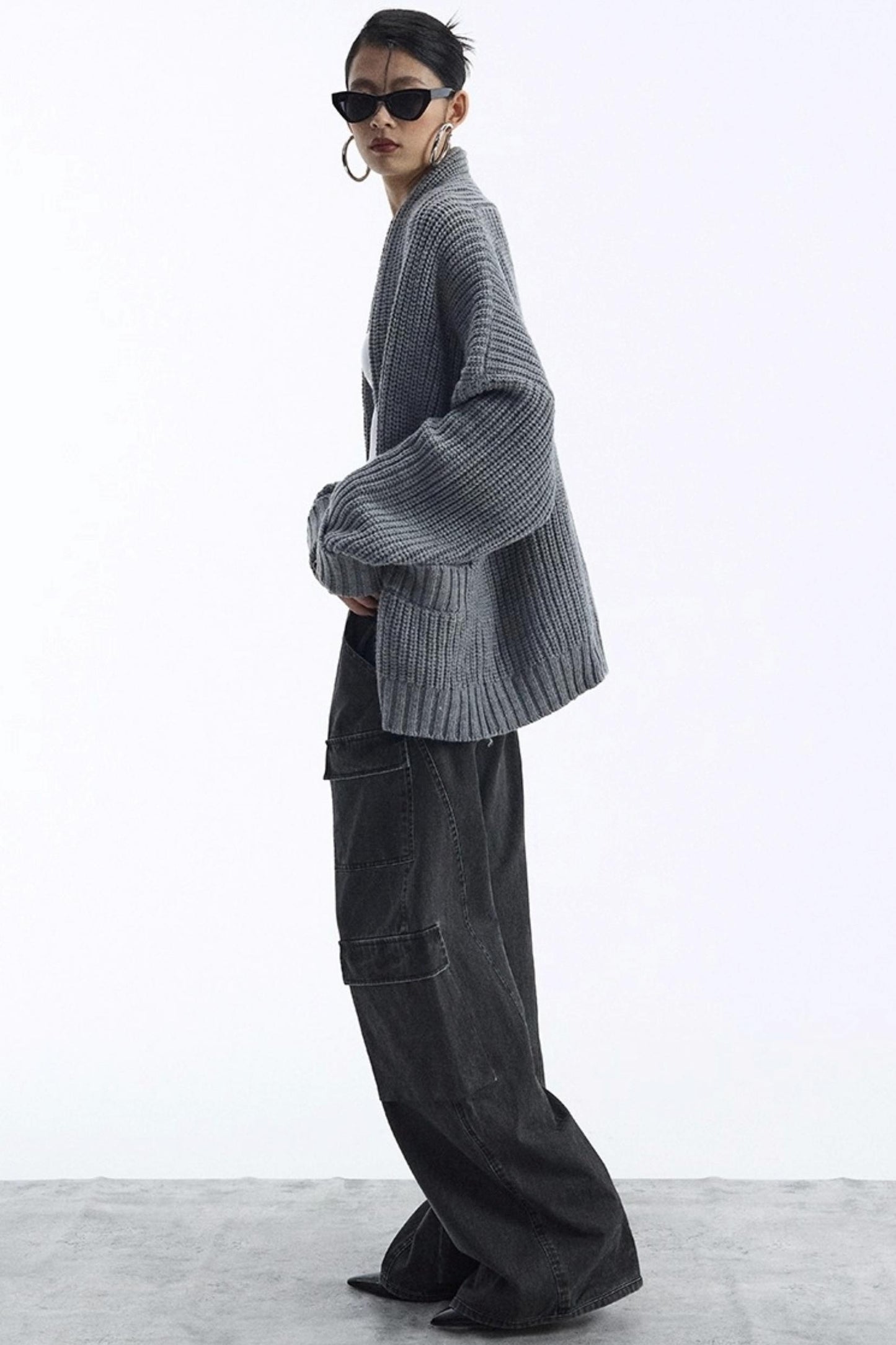 Lazy Style Large Pocket Knitted Cardigan