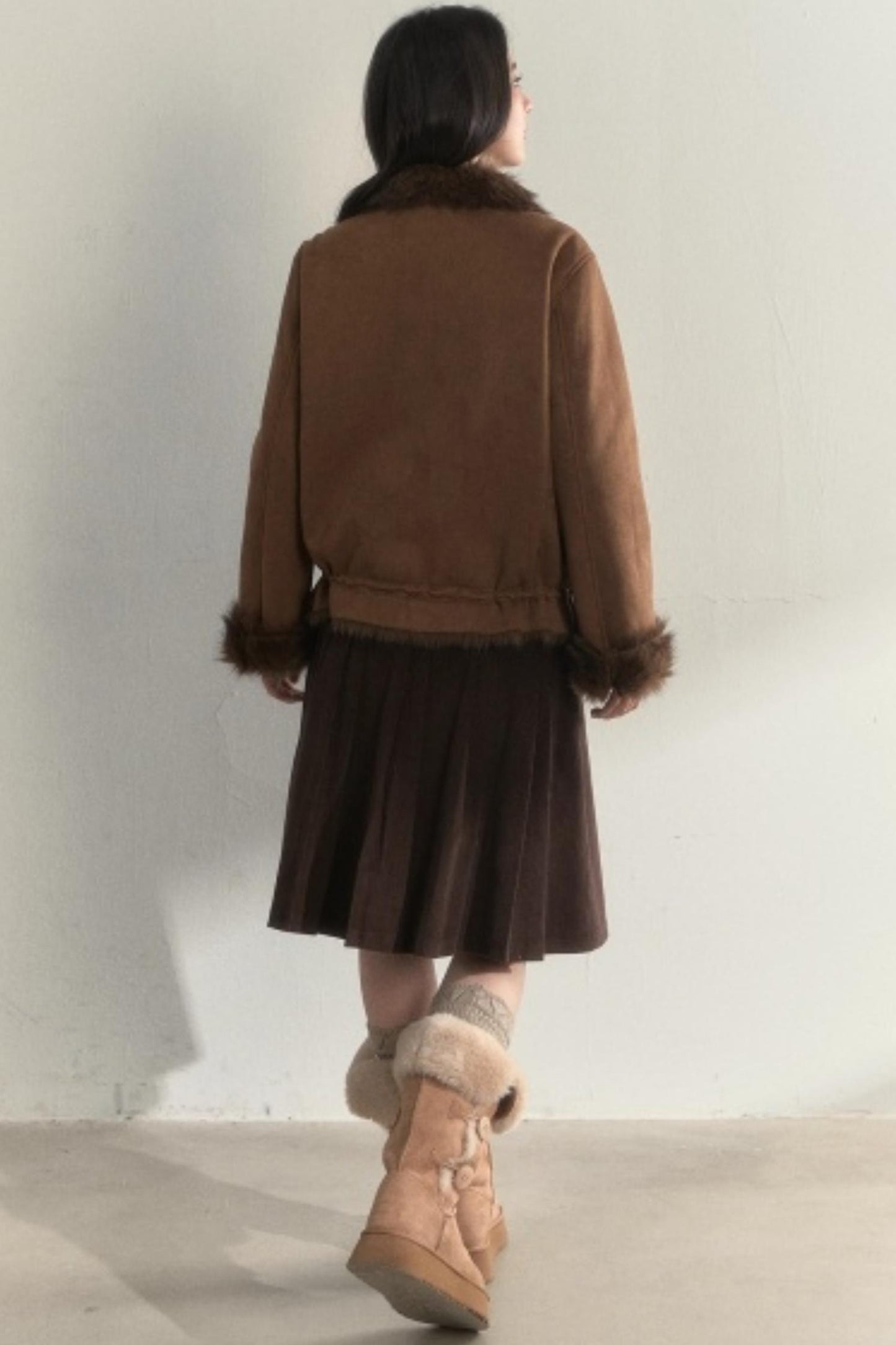 Retro Brown Suede Embroidered Jacket