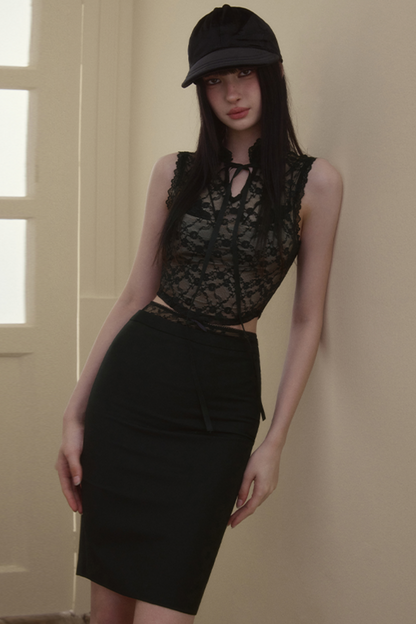 Romantic Lace-Trim Skirt