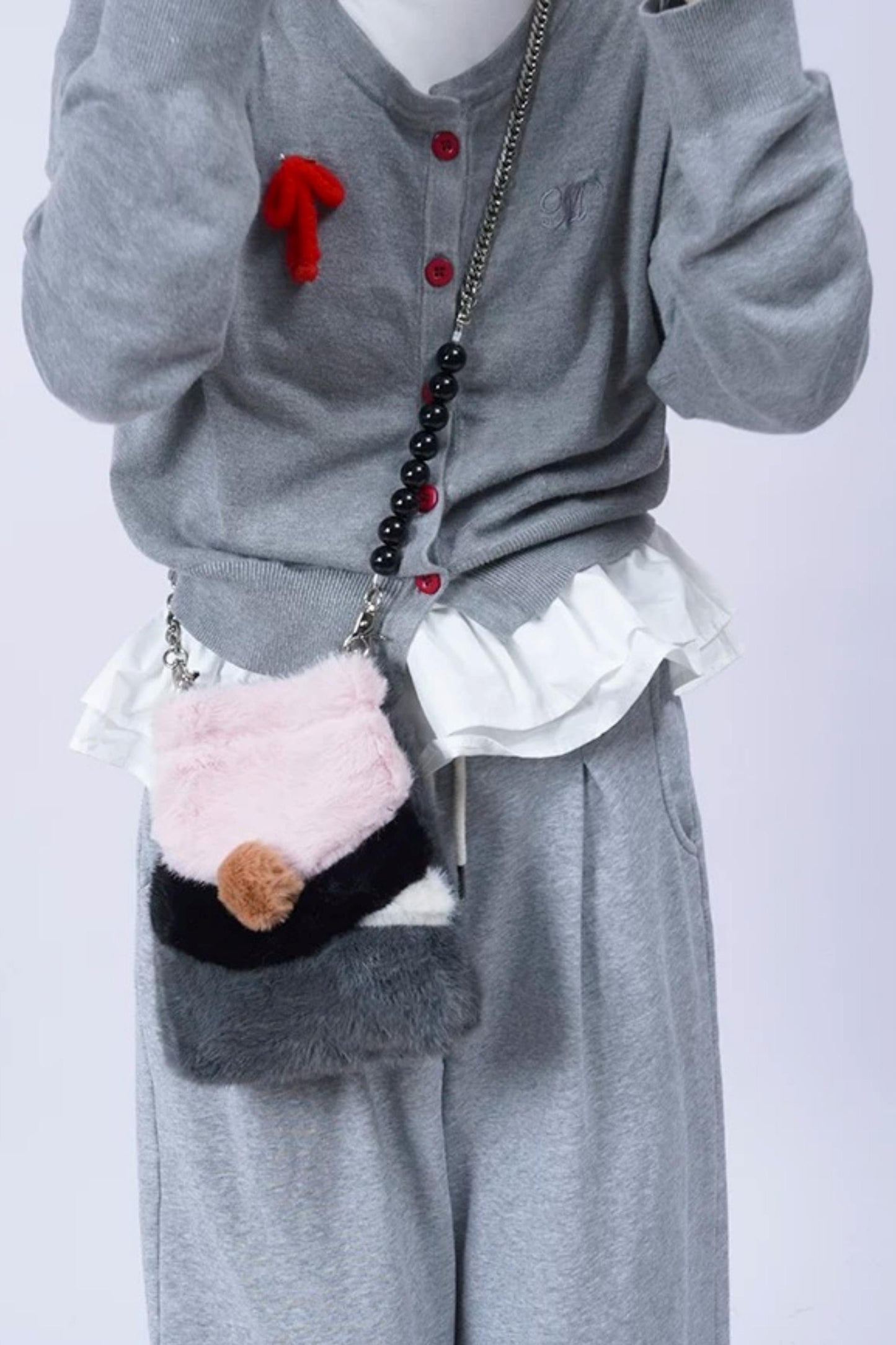 Wild Furry Color-Block Bag