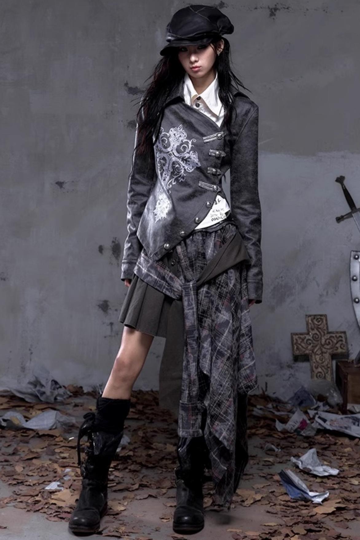 Vintage Punk Plaid Skirt