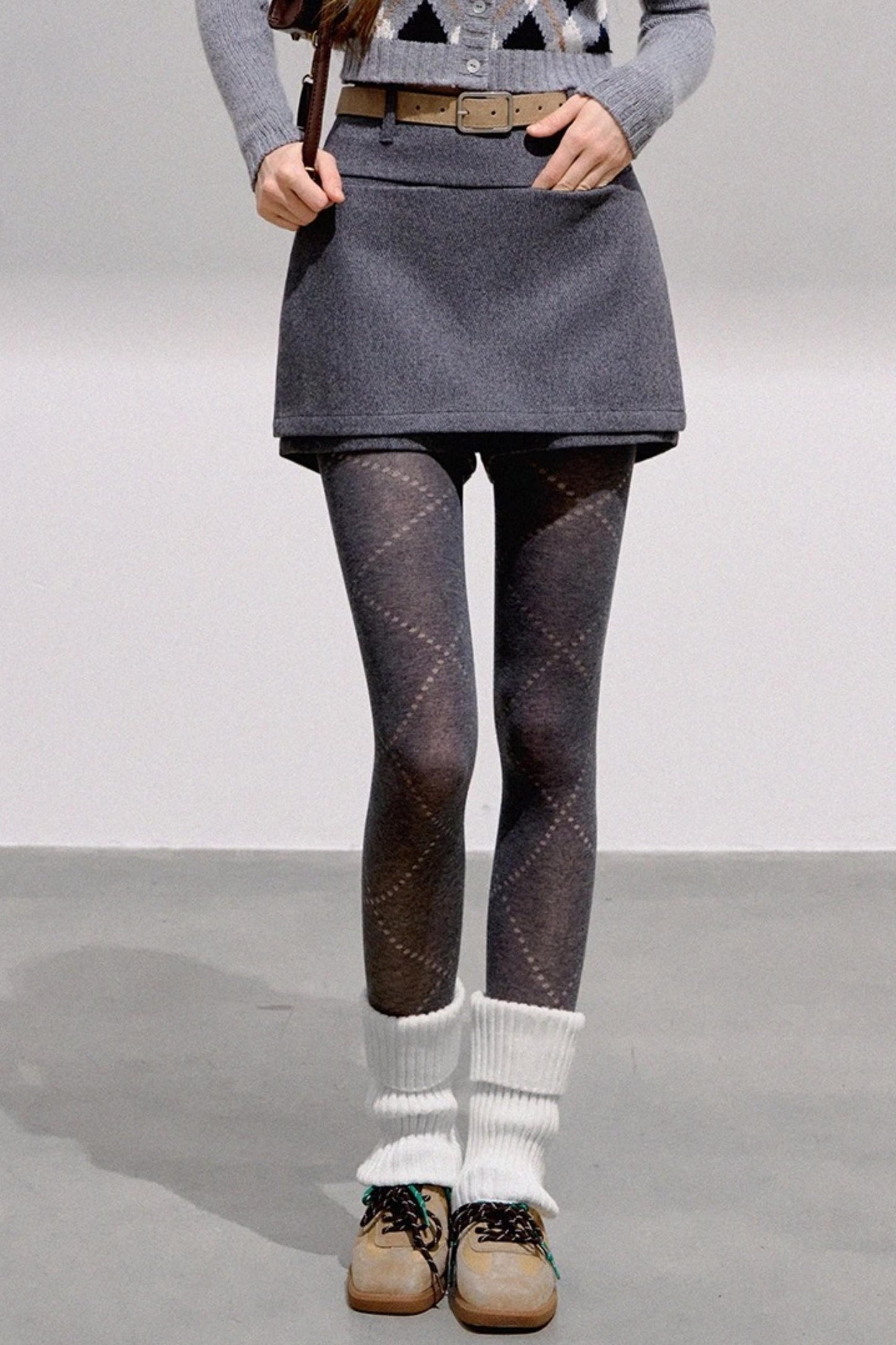 High-End Wool Tweed Skirt