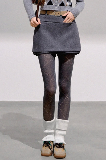 High-End Wool Tweed Skirt