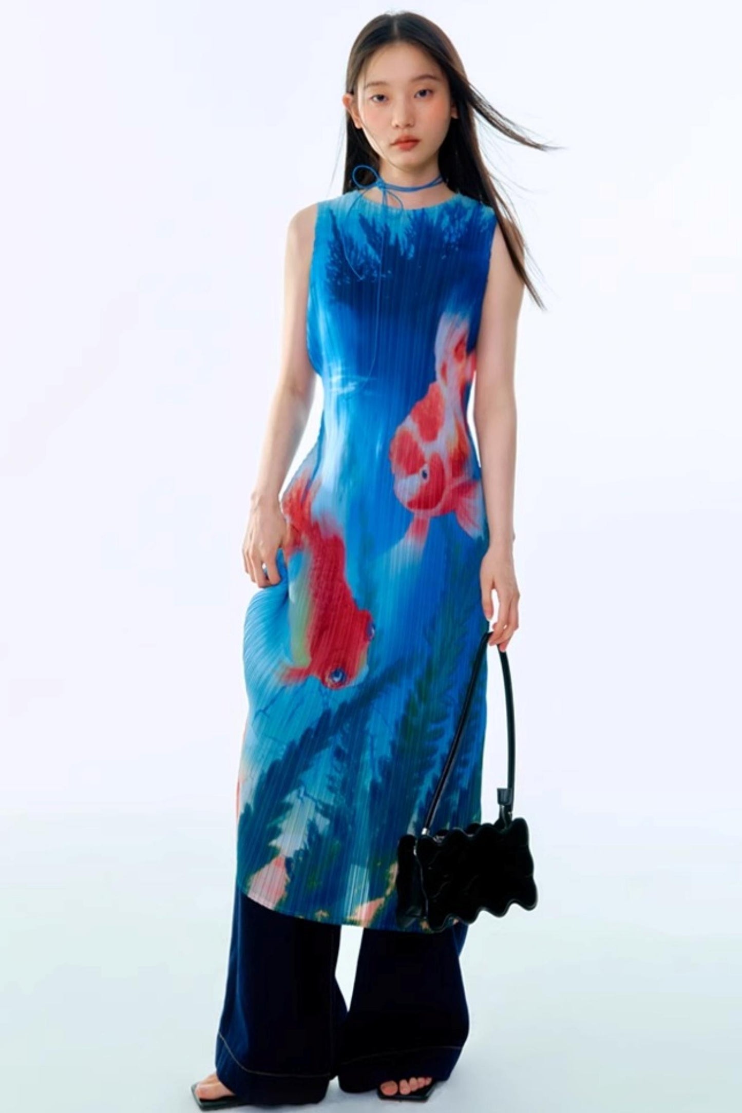 Vintage Goldfish Print Dress