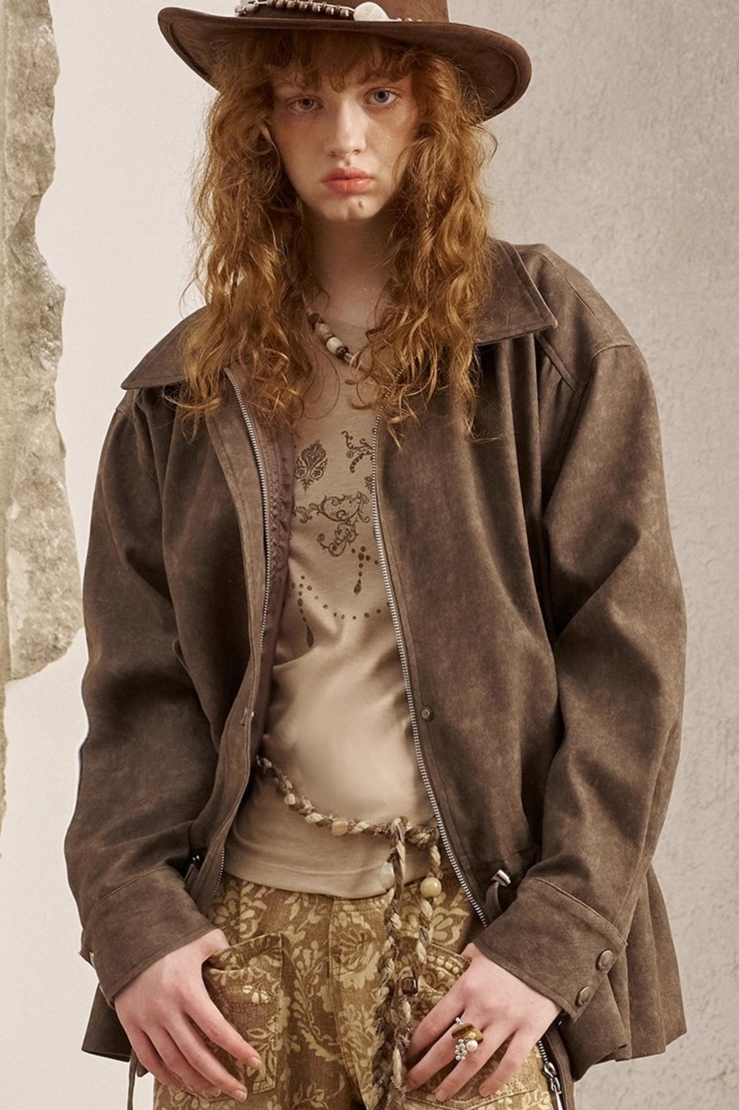 Drawstring Pleats Waist Jacket