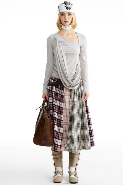 Pleated Panelled Skirt