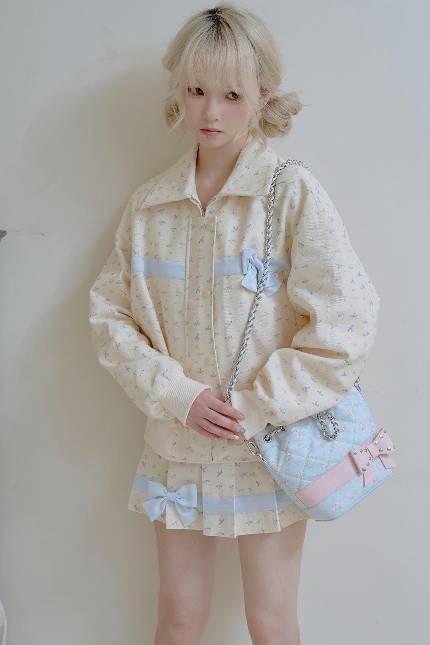 Floral Diamond Bucket Bag