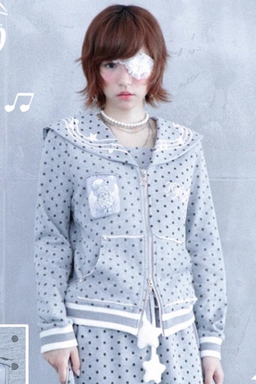 Original Polka Dot Embroidery Sailor Uniform Jacket