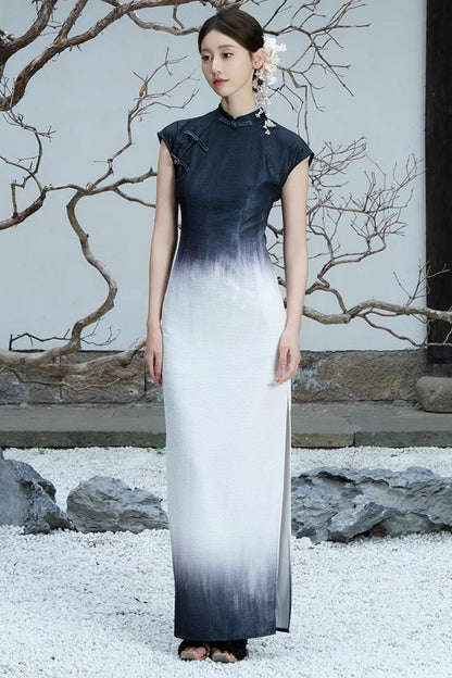 Elegant Gradient Cheongsam Dress