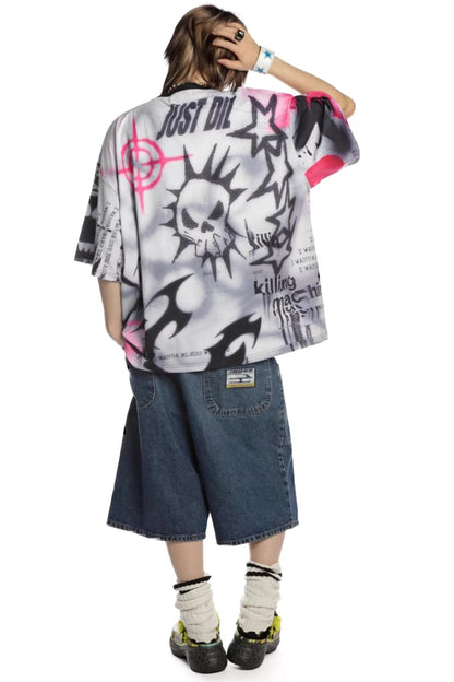 Graffiti Print Oversized T-Shirt