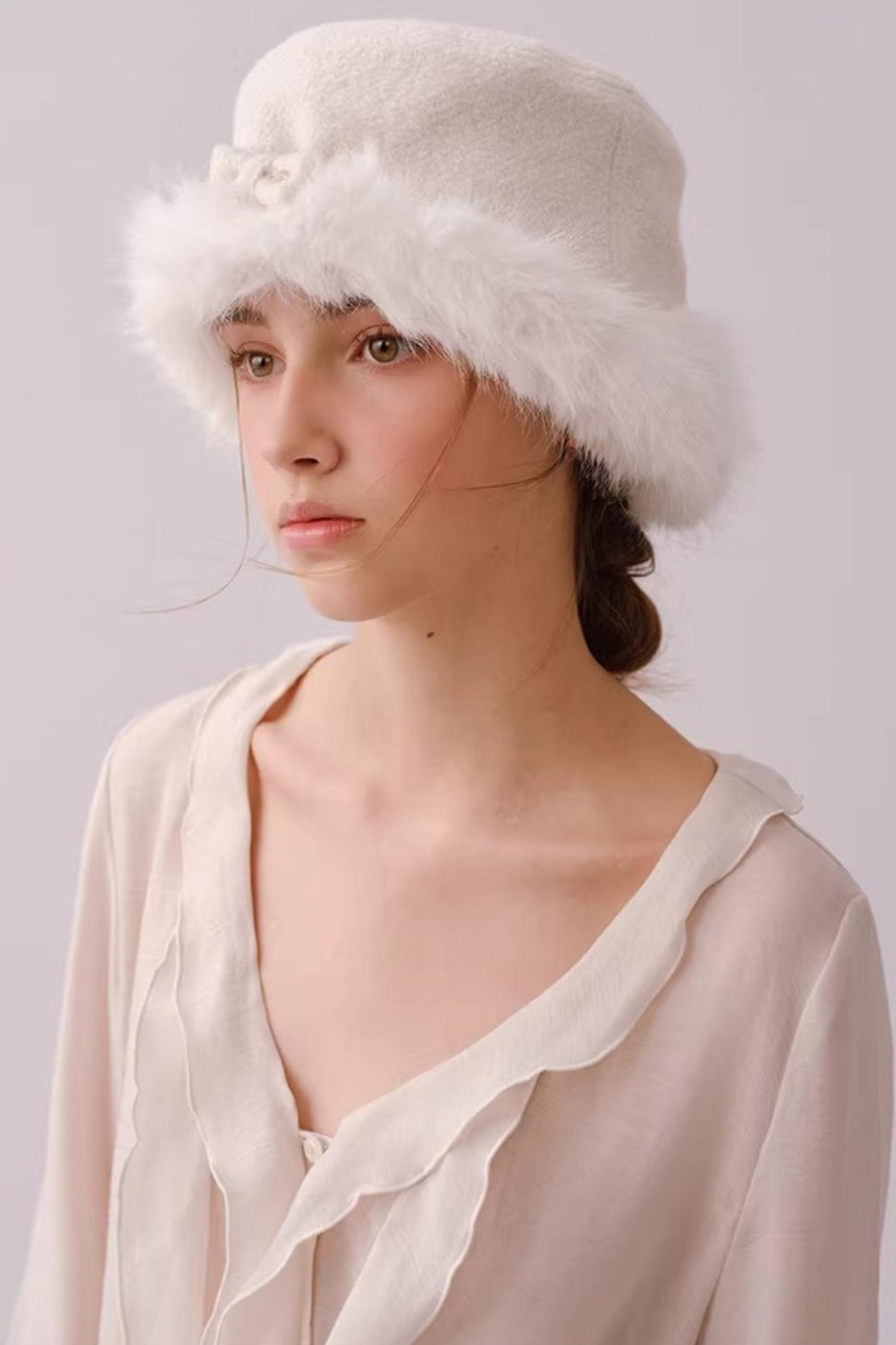 Reversible Faux Fur Beret Hat