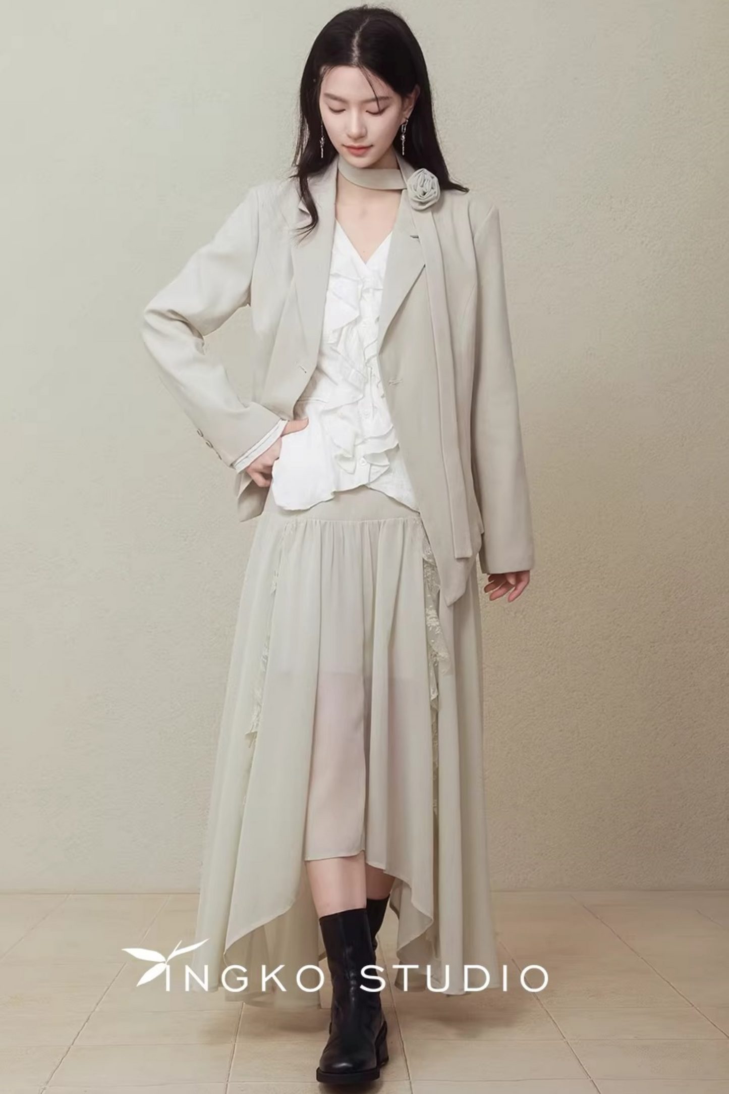 Irregular Hemp Patchwork Skirt