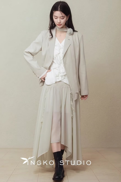 Irregular Hemp Patchwork Skirt