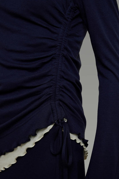 Autumn Slanted Shoulder Knit Slacks Set-Up