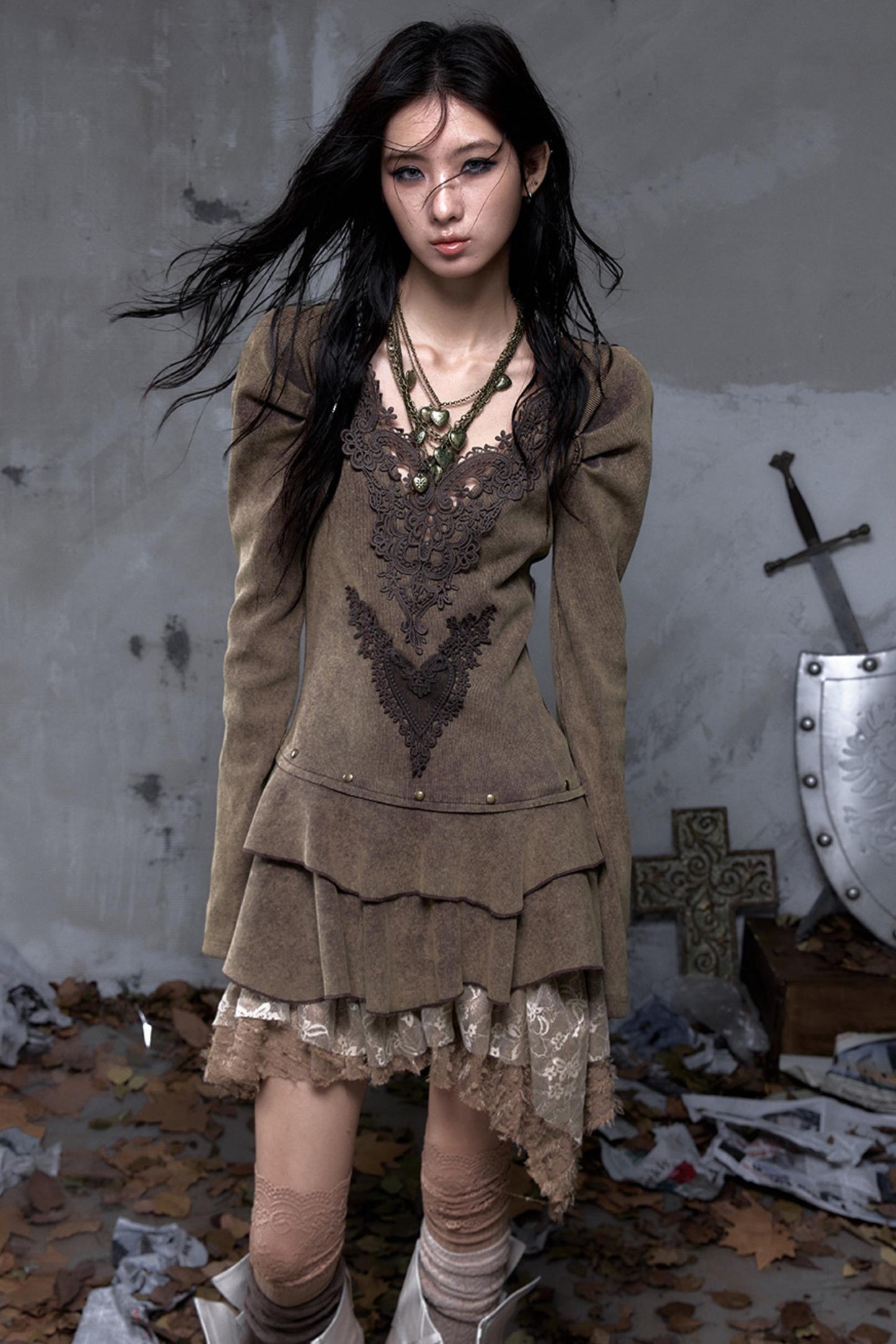 Palace Deep V-Neck Knitted Dress