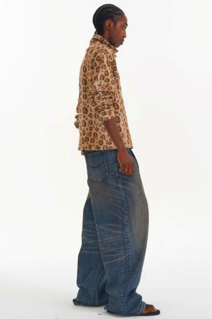 Leopard Print Polo Top