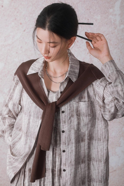 Velvet Tie-Dye Print A-Line Sundress