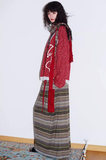 Retro Lace Knitted Cardigan