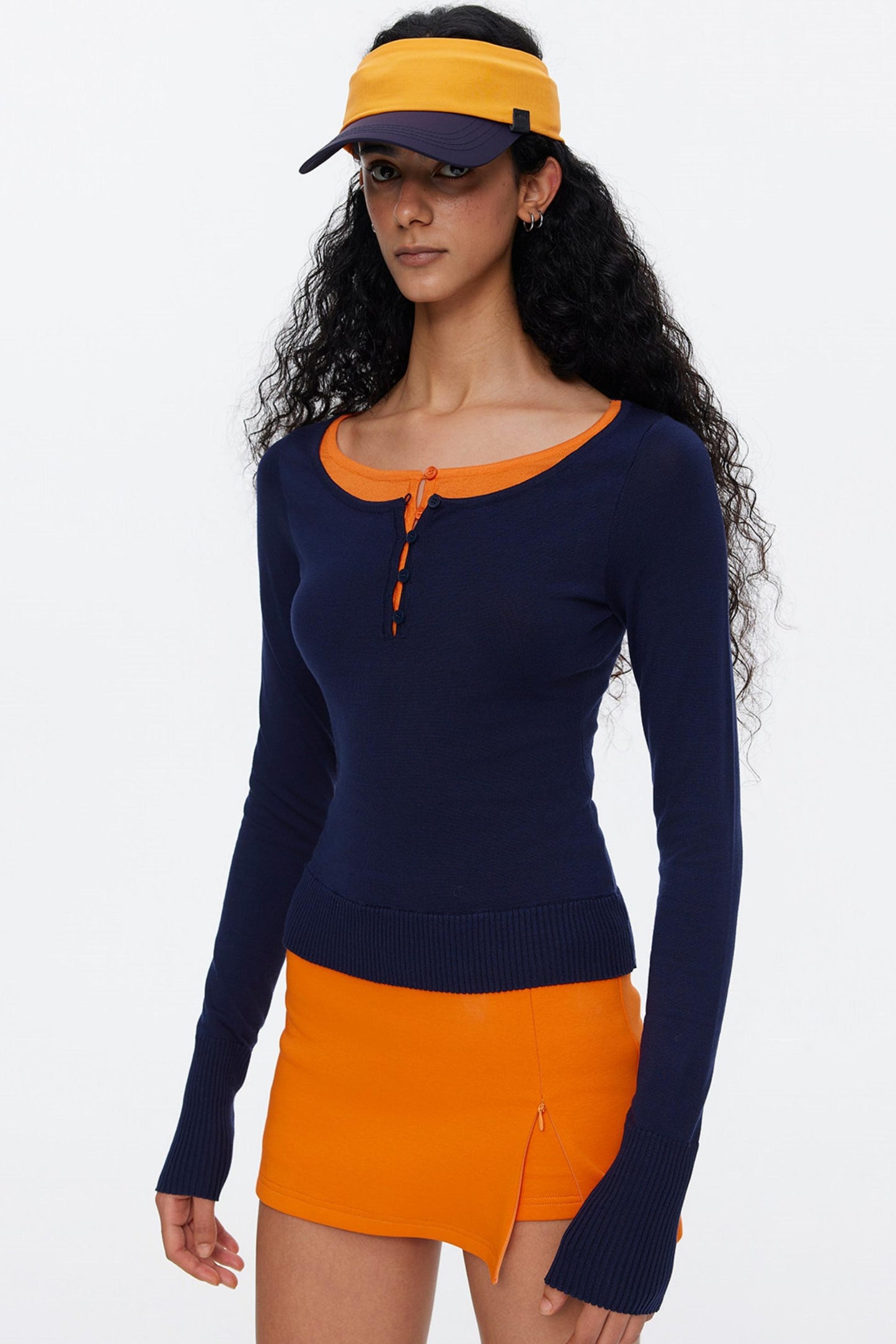 Lyocell Tencel Color-Blocked Sweater