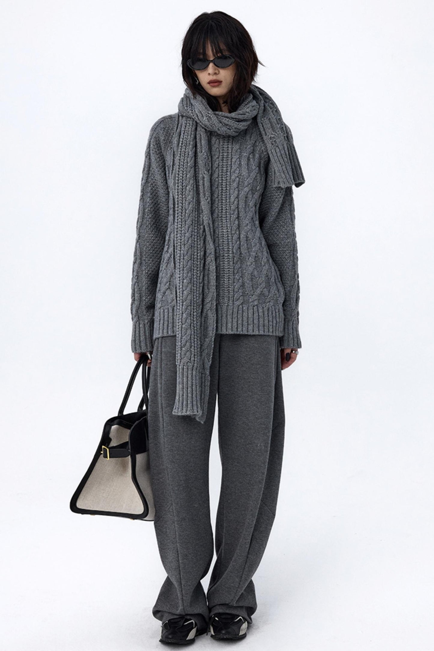 Retro Cable Loose Knitwear