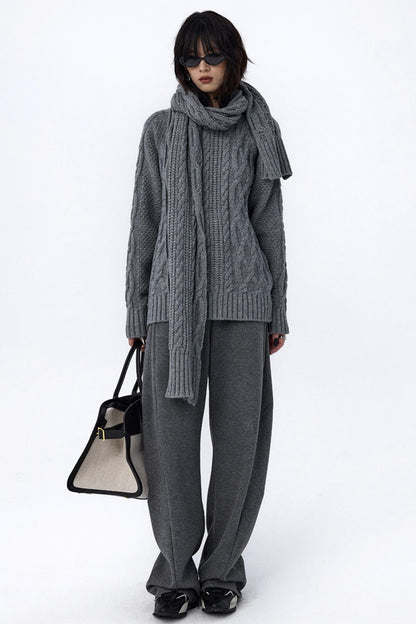Retro Cable Loose Knitwear