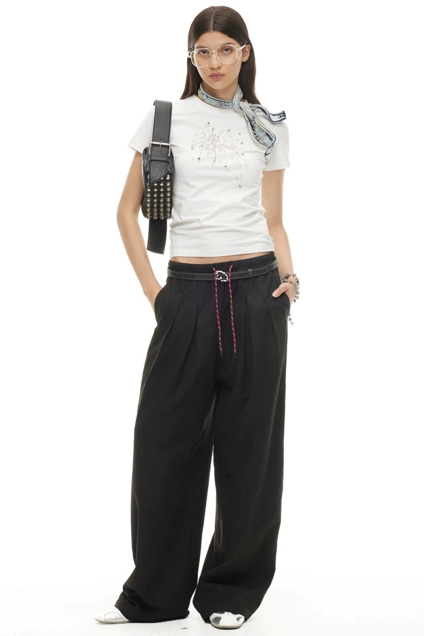 Silky Tencel Pleated Pants