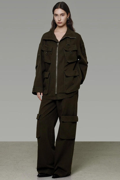 Vintage Cargo Silhouette Coat Set- Up
