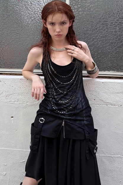 Rhinestone Long Tank Top
