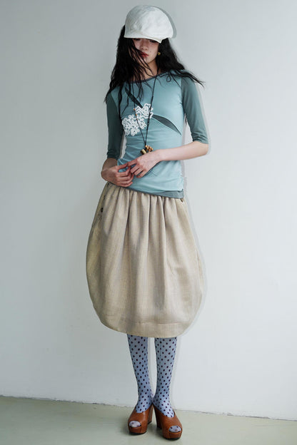 Jacquard Color-Blocked Slim-Fit Top