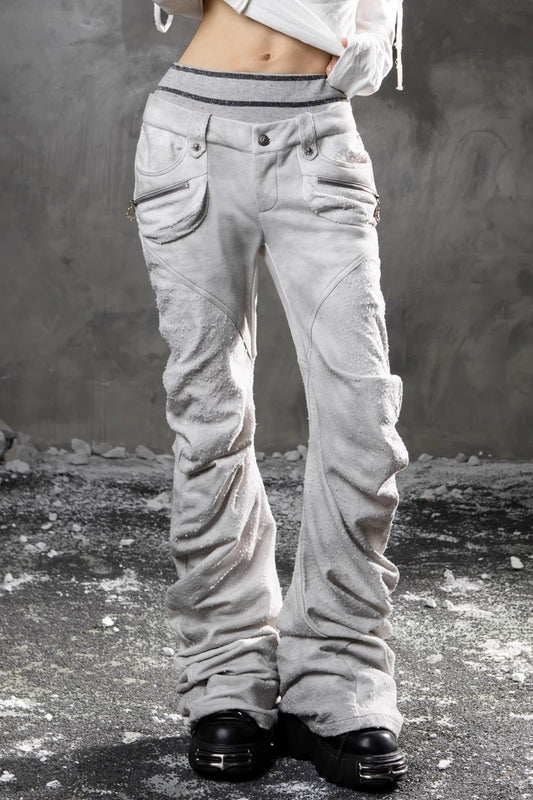Double Waistband Stacked Sweatpants