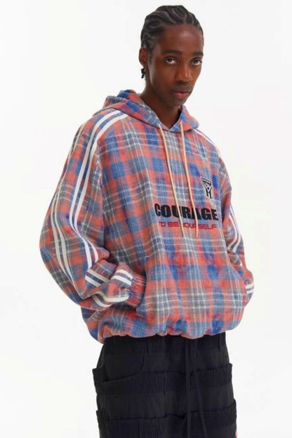 Patchwork-Plaid-Pullover