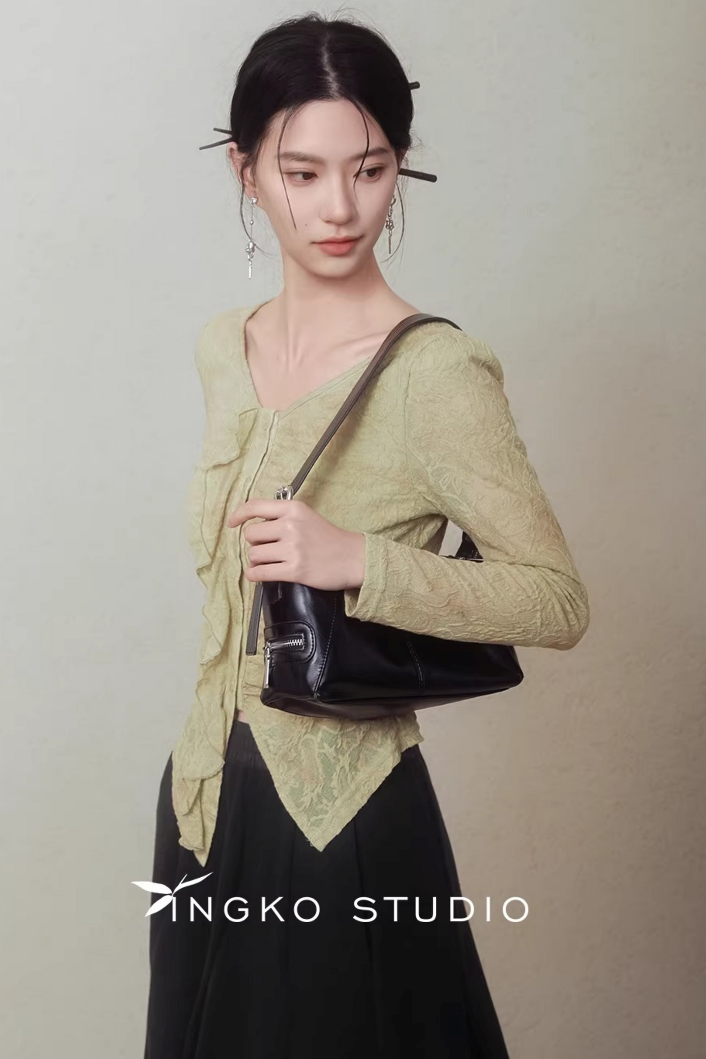 Spring Bud Green Floral Top