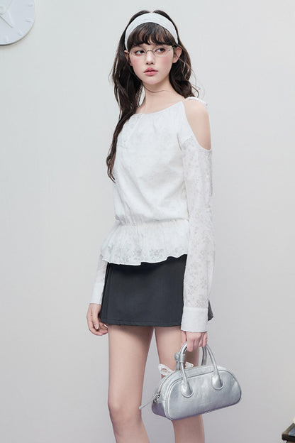 Sheer Jacquard Slim Top