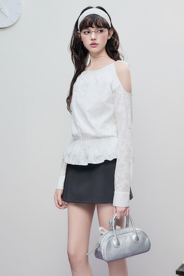 Sheer Jacquard Slim Top