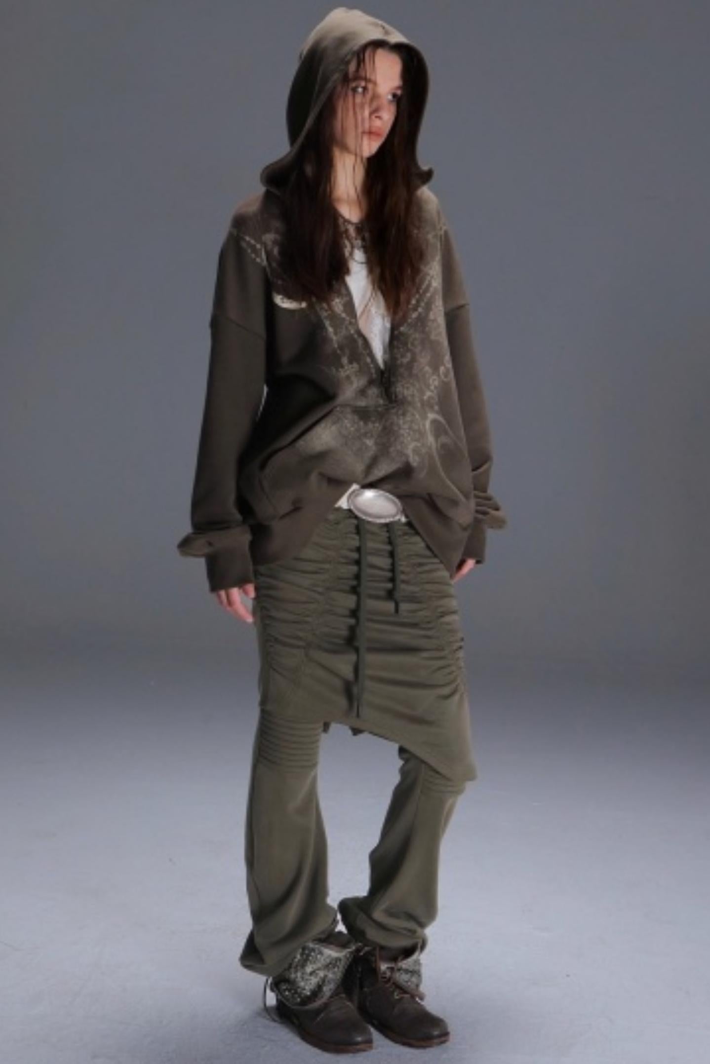 Pleated Layered Scimitar Pants