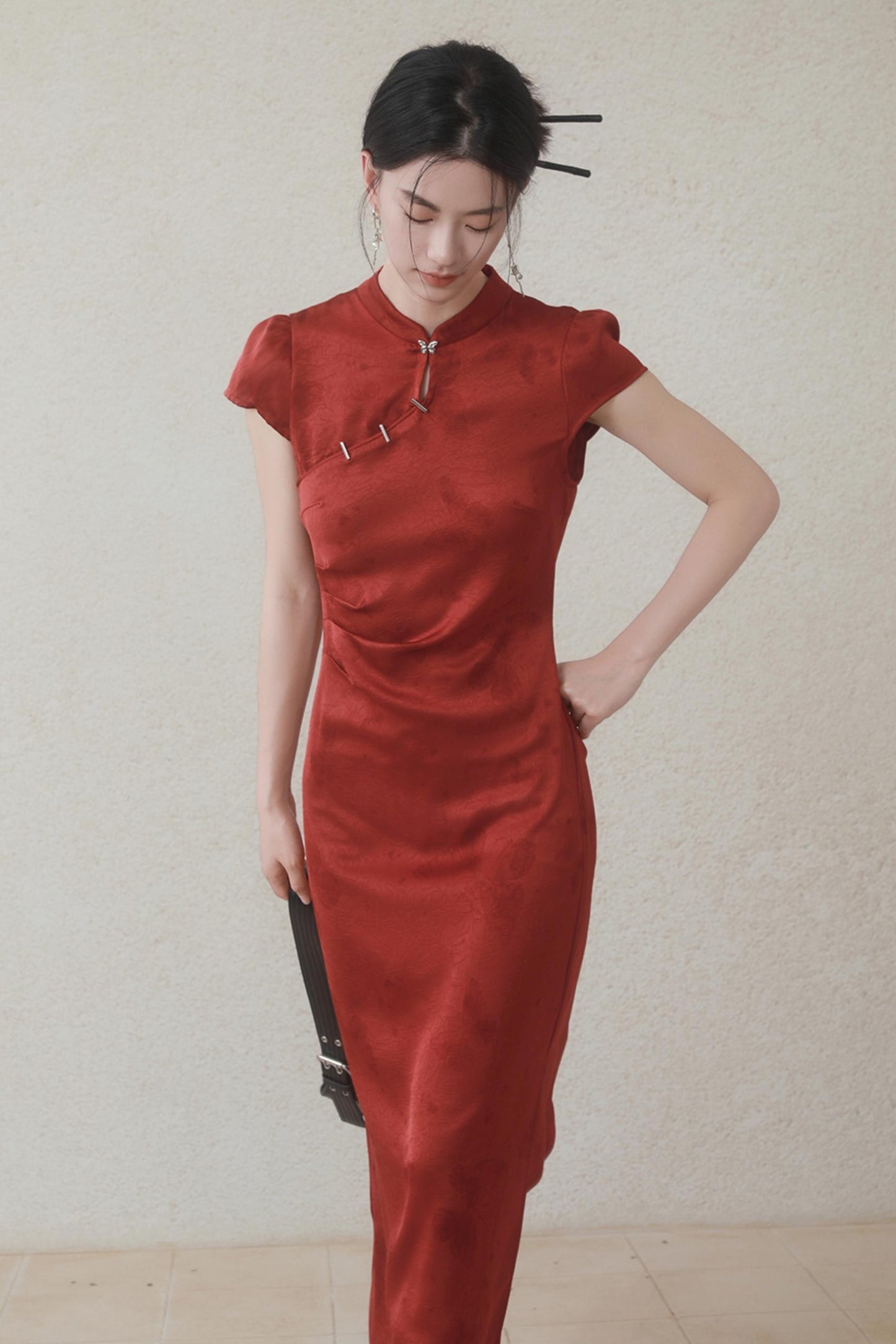 Summer Satin Cheongsam Dress