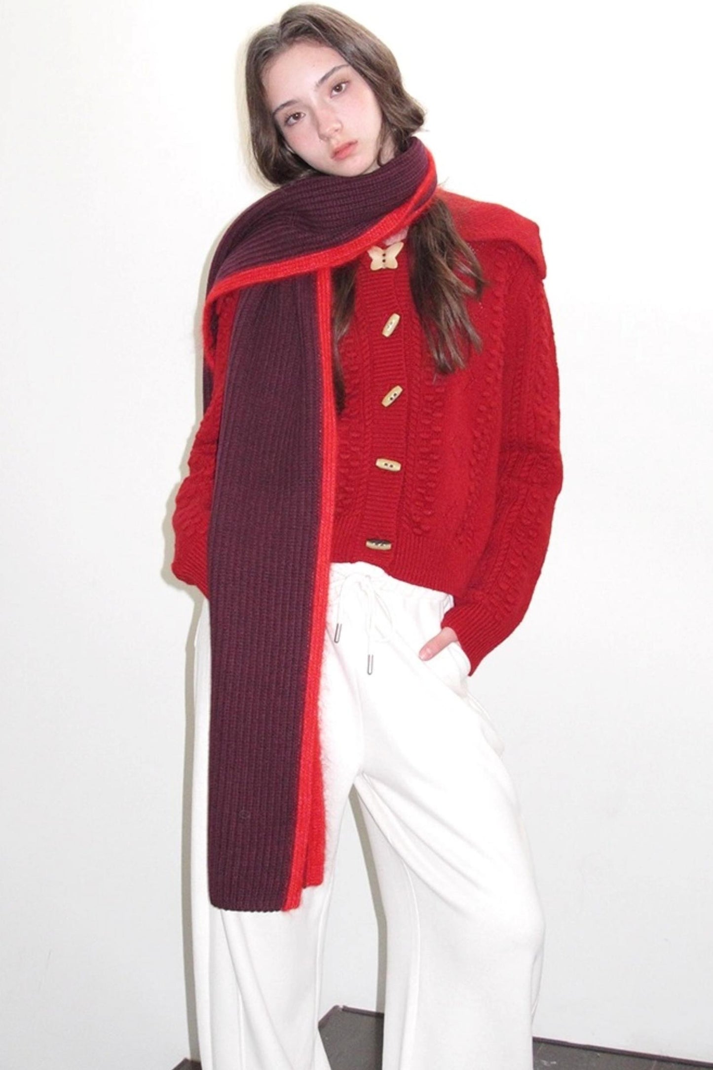 Fleece Mist Elastic Waist Knit Pants